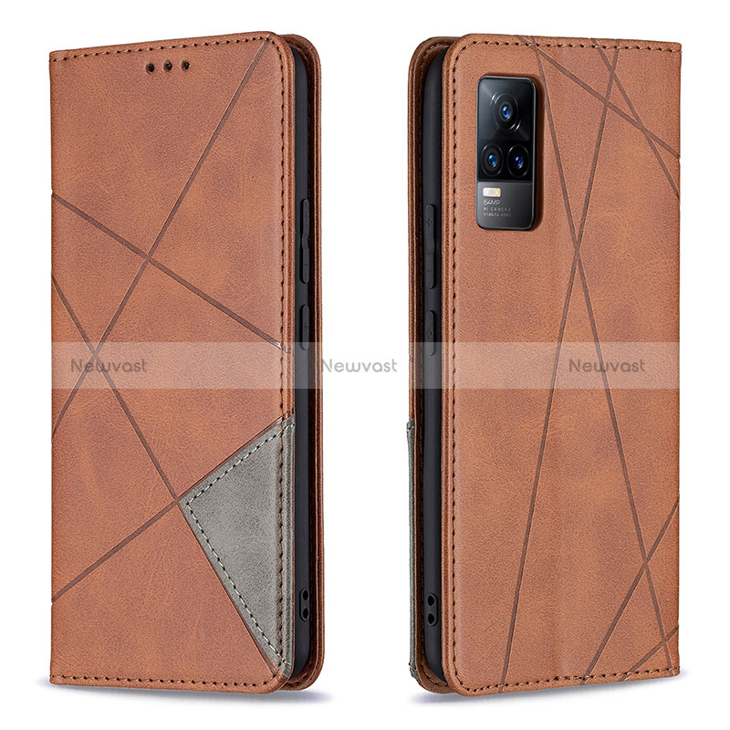 Leather Case Stands Flip Cover Holder B07F for Vivo Y73 (2021)