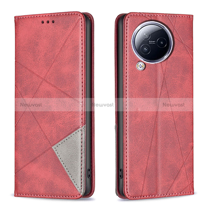 Leather Case Stands Flip Cover Holder B07F for Xiaomi Civi 3 5G Red