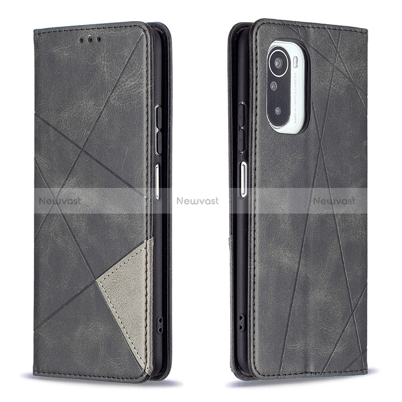 Leather Case Stands Flip Cover Holder B07F for Xiaomi Mi 11i 5G Black