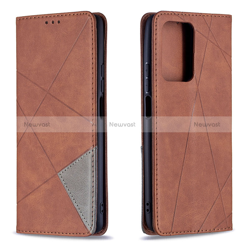 Leather Case Stands Flip Cover Holder B07F for Xiaomi Mi 11T Pro 5G Brown