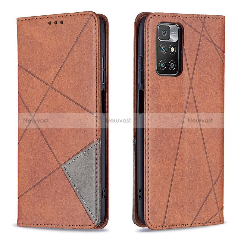 Leather Case Stands Flip Cover Holder B07F for Xiaomi Redmi 10 4G