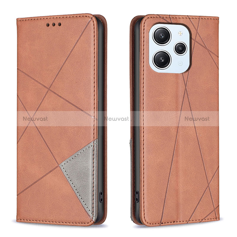 Leather Case Stands Flip Cover Holder B07F for Xiaomi Redmi 12 4G