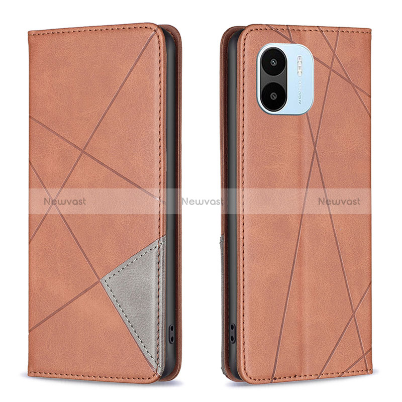 Leather Case Stands Flip Cover Holder B07F for Xiaomi Redmi A2 Plus Brown