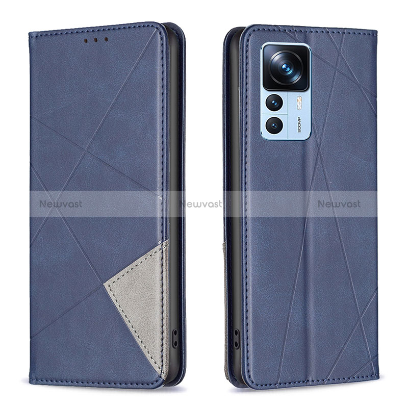 Leather Case Stands Flip Cover Holder B07F for Xiaomi Redmi K50 Ultra 5G Blue