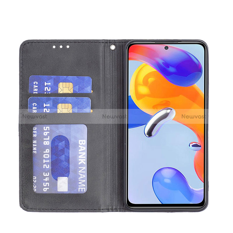 Leather Case Stands Flip Cover Holder B07F for Xiaomi Redmi Note 11 Pro 4G