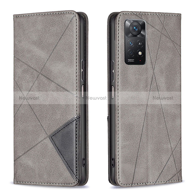 Leather Case Stands Flip Cover Holder B07F for Xiaomi Redmi Note 11 Pro 4G