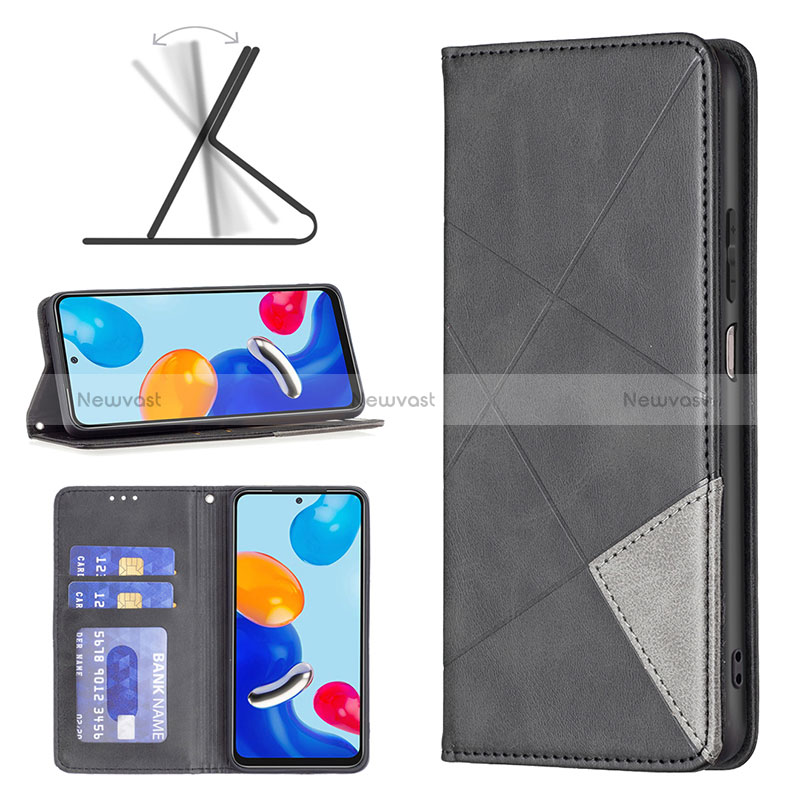 Leather Case Stands Flip Cover Holder B07F for Xiaomi Redmi Note 11S 4G