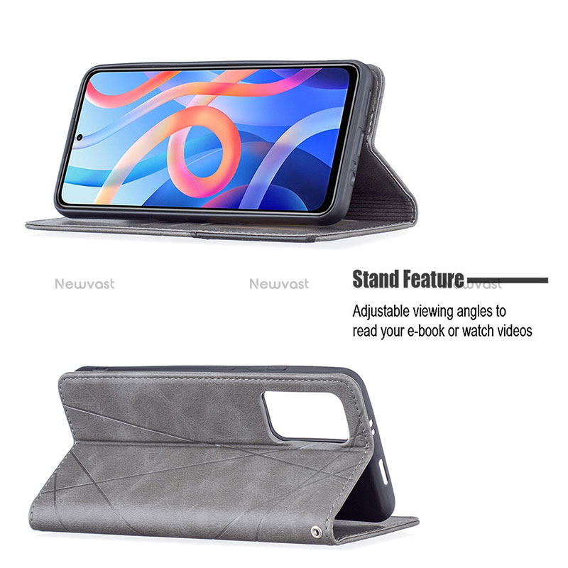 Leather Case Stands Flip Cover Holder B07F for Xiaomi Redmi Note 11T 5G