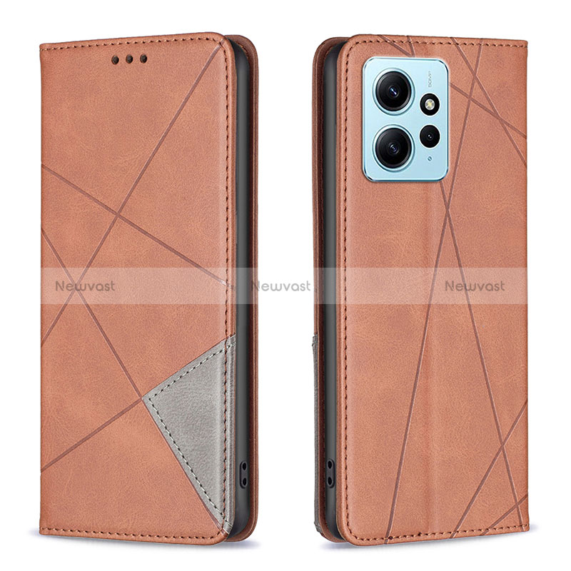 Leather Case Stands Flip Cover Holder B07F for Xiaomi Redmi Note 12 4G