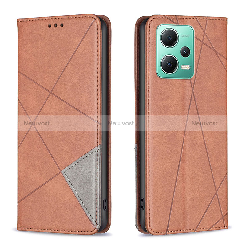 Leather Case Stands Flip Cover Holder B07F for Xiaomi Redmi Note 12 5G