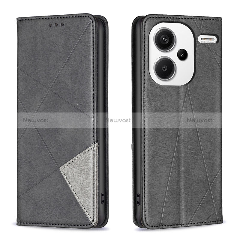 Leather Case Stands Flip Cover Holder B07F for Xiaomi Redmi Note 13 Pro+ Plus 5G