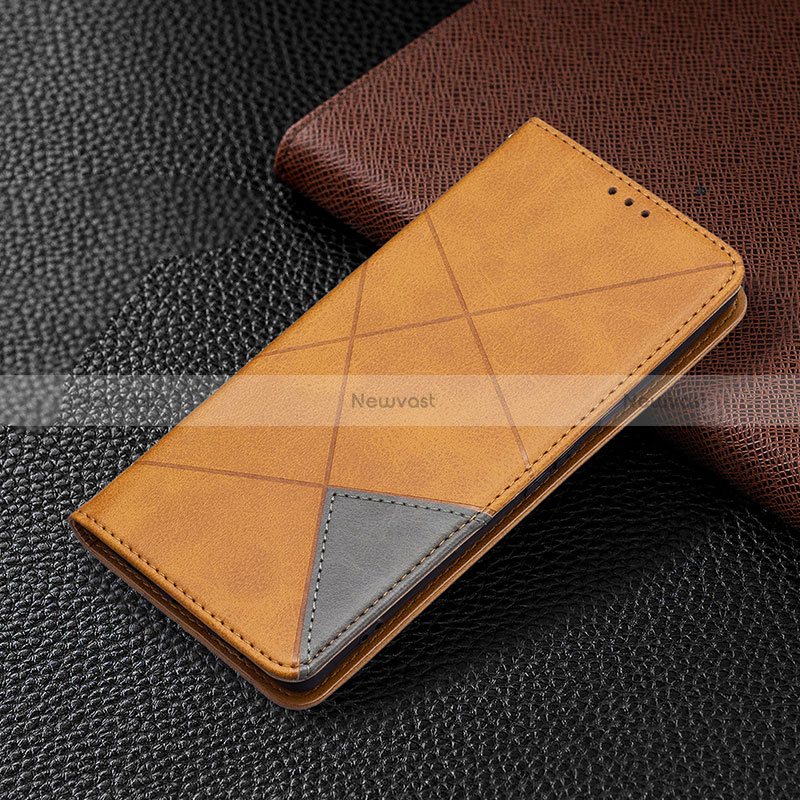 Leather Case Stands Flip Cover Holder B08F for Google Pixel 6 Pro 5G Light Brown