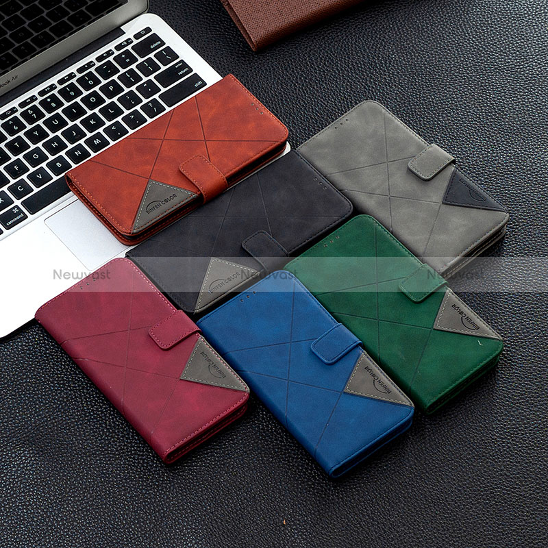 Leather Case Stands Flip Cover Holder B08F for Huawei Honor X7a