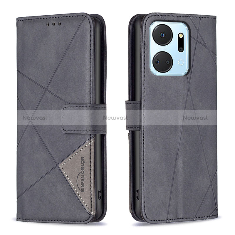 Leather Case Stands Flip Cover Holder B08F for Huawei Honor X7a