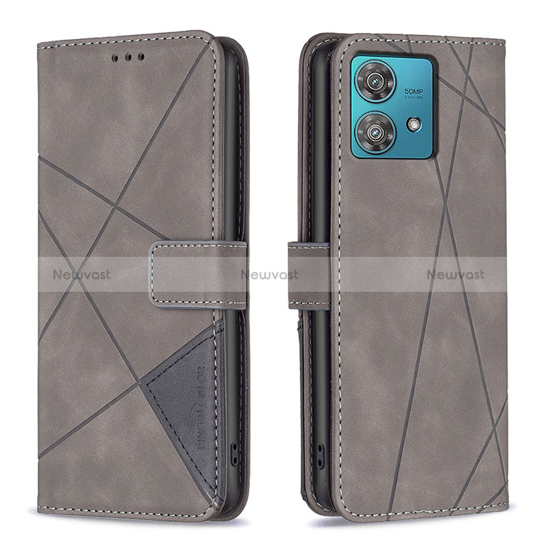 Leather Case Stands Flip Cover Holder B08F for Motorola Moto Edge 40 Neo 5G