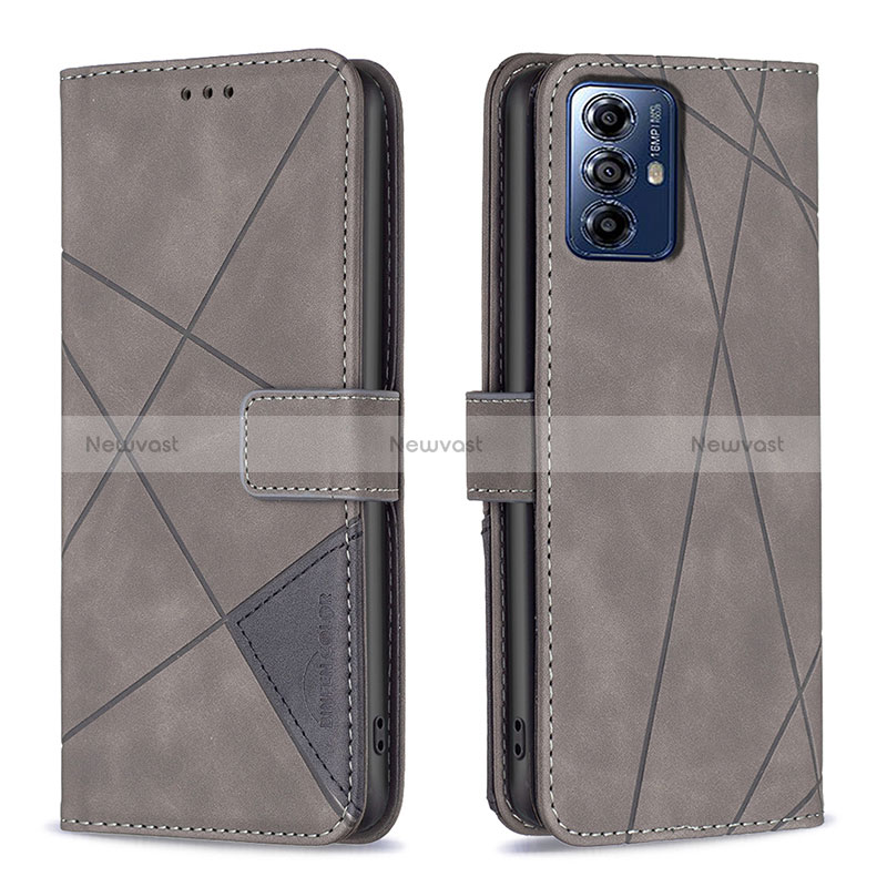 Leather Case Stands Flip Cover Holder B08F for Motorola Moto G Play (2023)