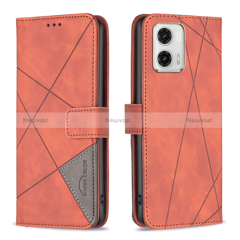 Leather Case Stands Flip Cover Holder B08F for Motorola Moto G73 5G