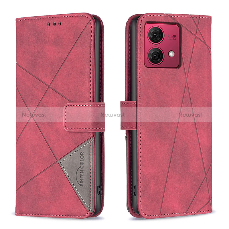 Leather Case Stands Flip Cover Holder B08F for Motorola Moto G84 5G