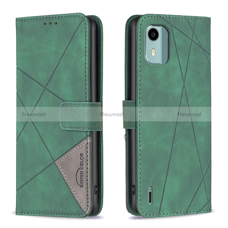 Leather Case Stands Flip Cover Holder B08F for Nokia C12 Plus