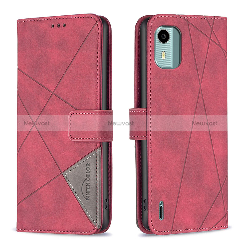 Leather Case Stands Flip Cover Holder B08F for Nokia C12 Plus