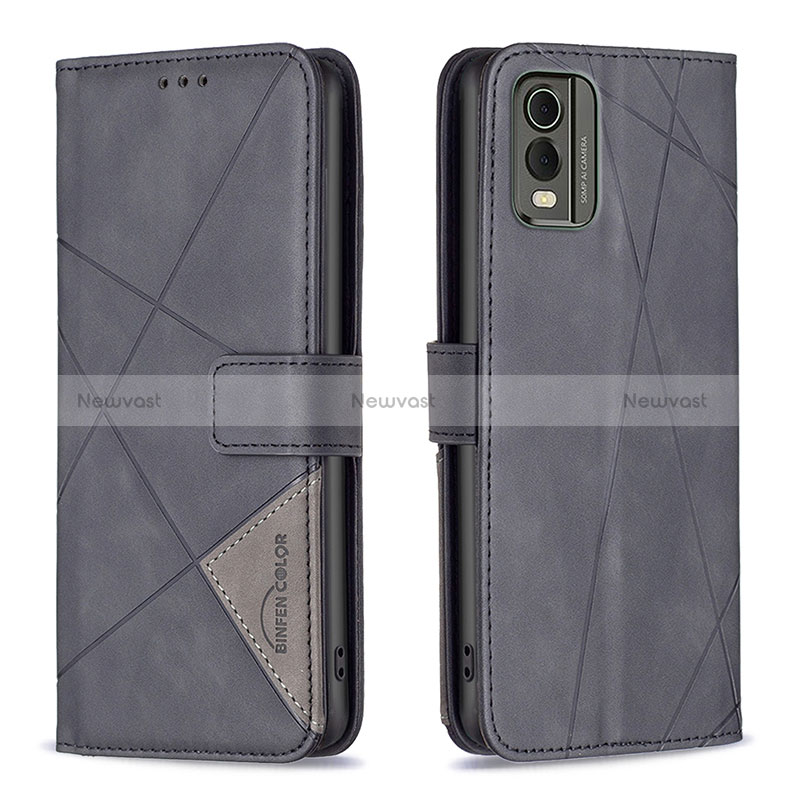 Leather Case Stands Flip Cover Holder B08F for Nokia C210