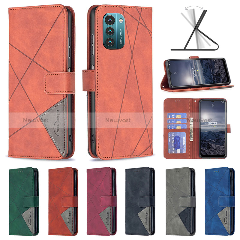 Leather Case Stands Flip Cover Holder B08F for Nokia G21