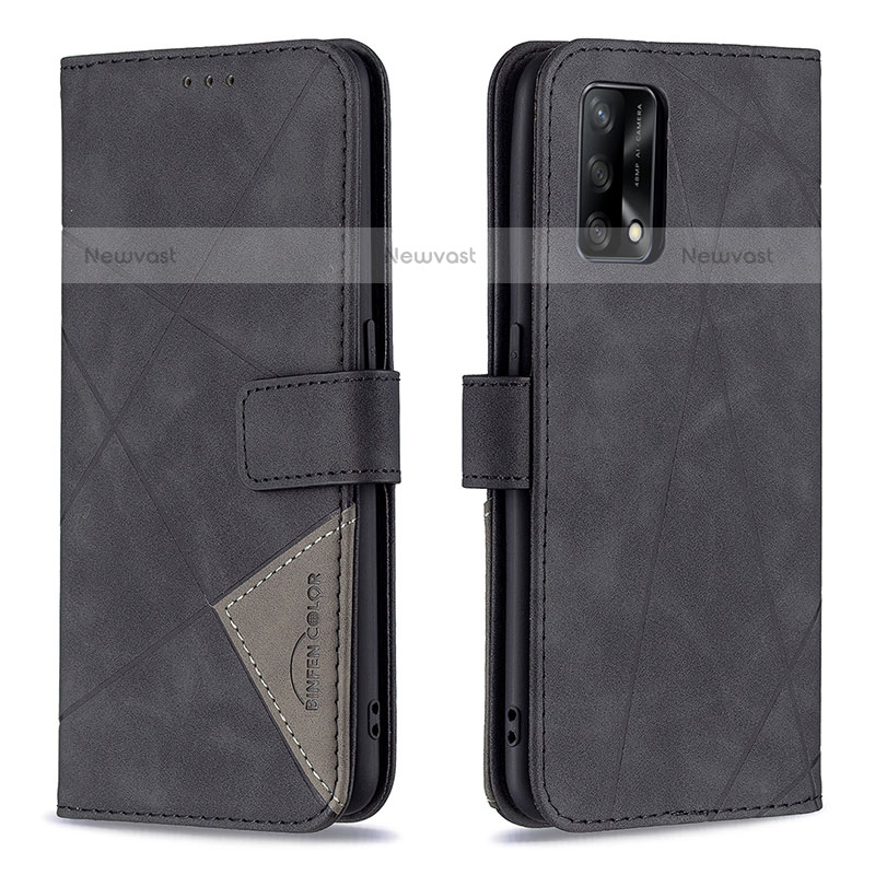 Leather Case Stands Flip Cover Holder B08F for Oppo A74 4G
