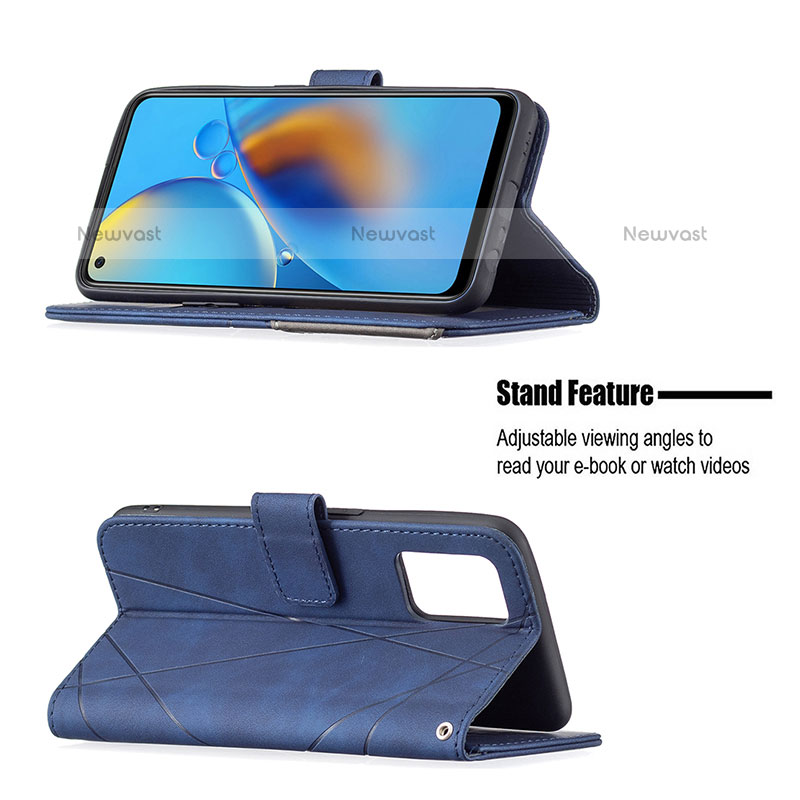 Leather Case Stands Flip Cover Holder B08F for Oppo A74 4G