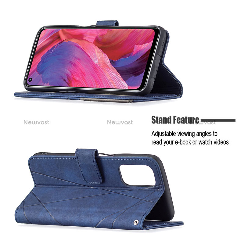Leather Case Stands Flip Cover Holder B08F for Oppo A74 5G