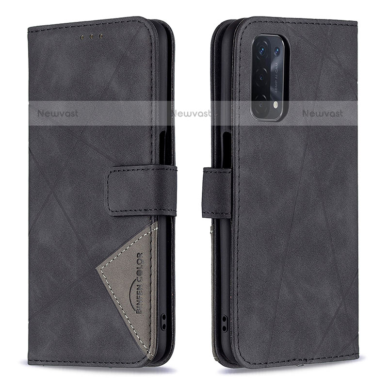 Leather Case Stands Flip Cover Holder B08F for Oppo A93 5G