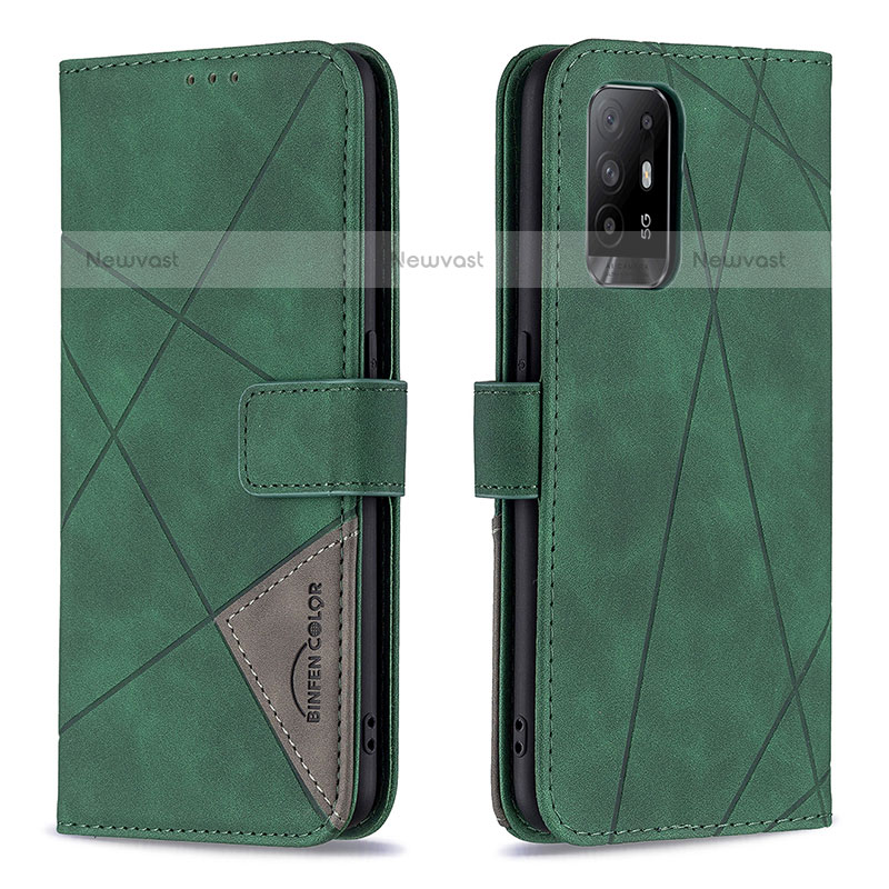 Leather Case Stands Flip Cover Holder B08F for Oppo A94 5G