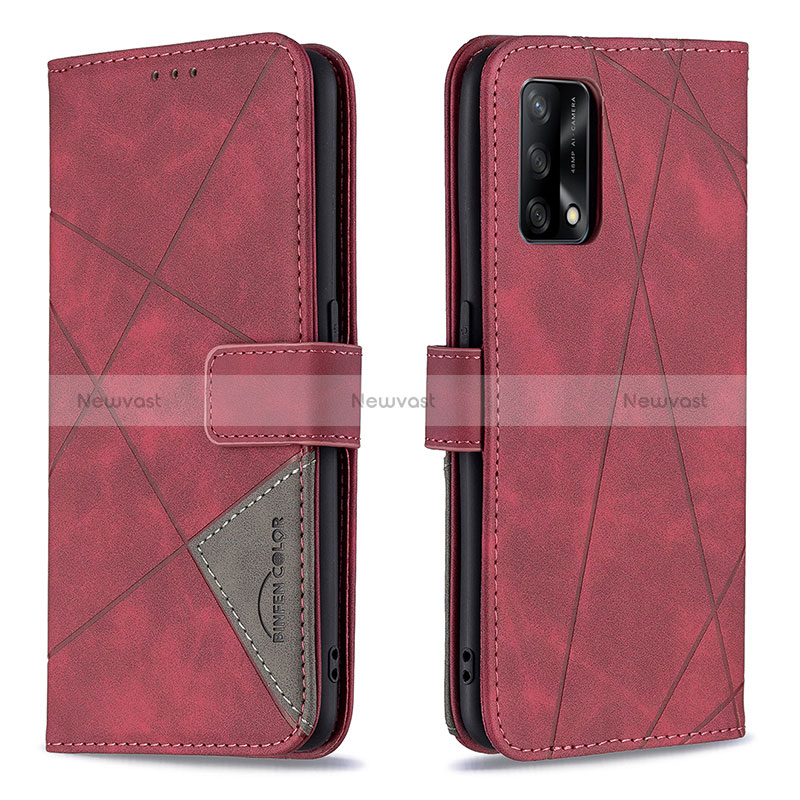 Leather Case Stands Flip Cover Holder B08F for Oppo A95 4G