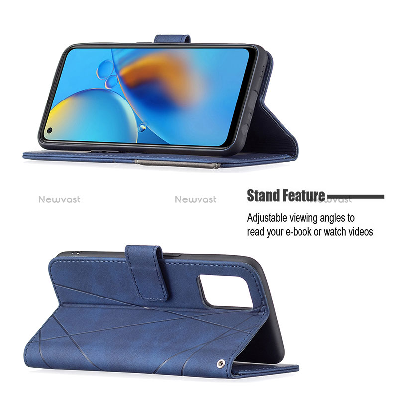 Leather Case Stands Flip Cover Holder B08F for Oppo A95 4G