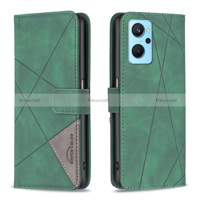 Leather Case Stands Flip Cover Holder B08F for Oppo A96 4G