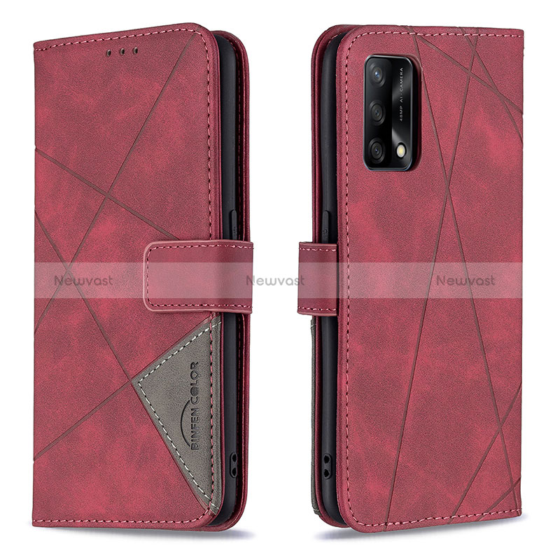 Leather Case Stands Flip Cover Holder B08F for Oppo F19s