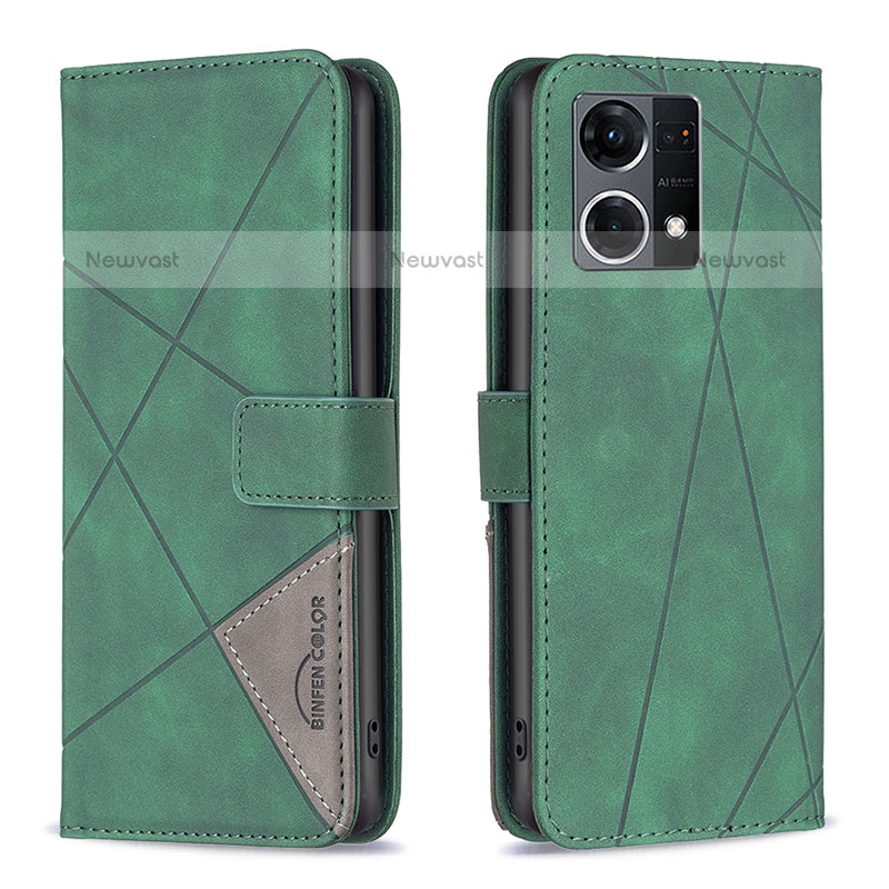 Leather Case Stands Flip Cover Holder B08F for Oppo F21 Pro 4G