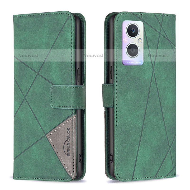 Leather Case Stands Flip Cover Holder B08F for Oppo F21 Pro 5G