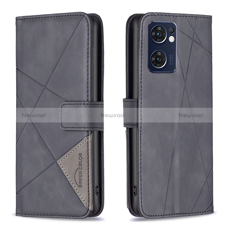 Leather Case Stands Flip Cover Holder B08F for Oppo Find X5 Lite 5G