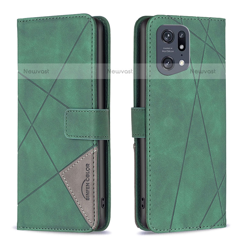 Leather Case Stands Flip Cover Holder B08F for Oppo Find X5 Pro 5G