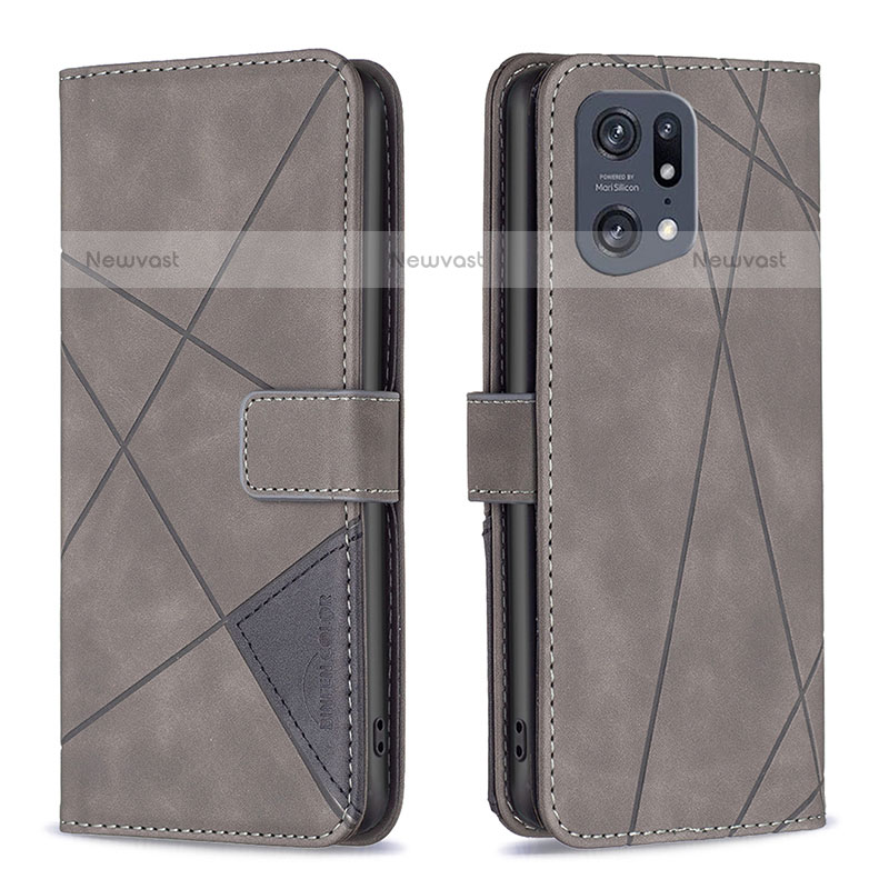 Leather Case Stands Flip Cover Holder B08F for Oppo Find X5 Pro 5G