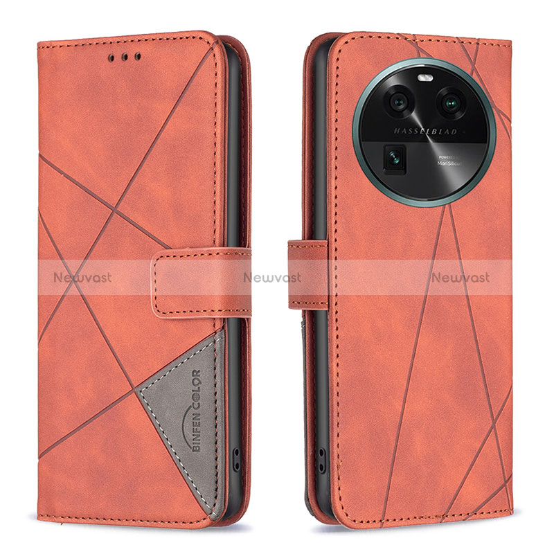 Leather Case Stands Flip Cover Holder B08F for Oppo Find X6 5G