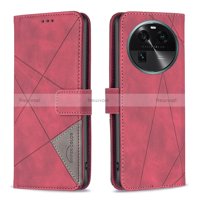 Leather Case Stands Flip Cover Holder B08F for Oppo Find X6 Pro 5G