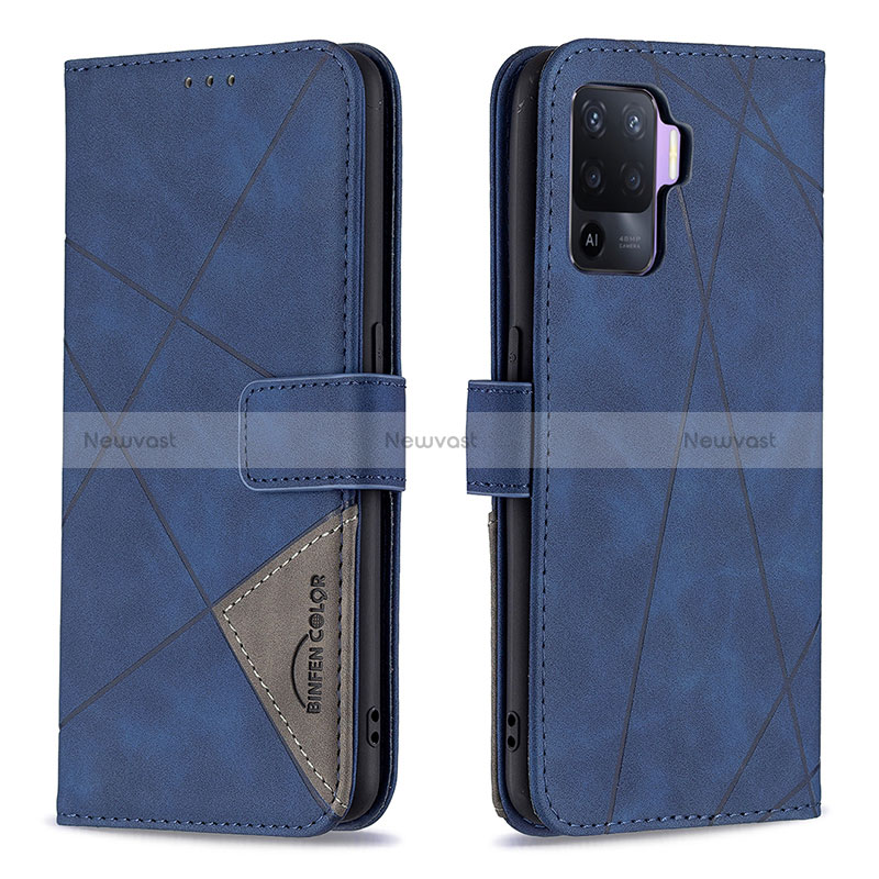 Leather Case Stands Flip Cover Holder B08F for Oppo Reno5 F