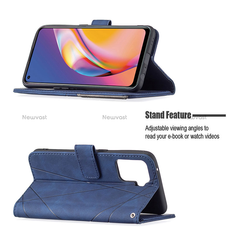 Leather Case Stands Flip Cover Holder B08F for Oppo Reno5 F