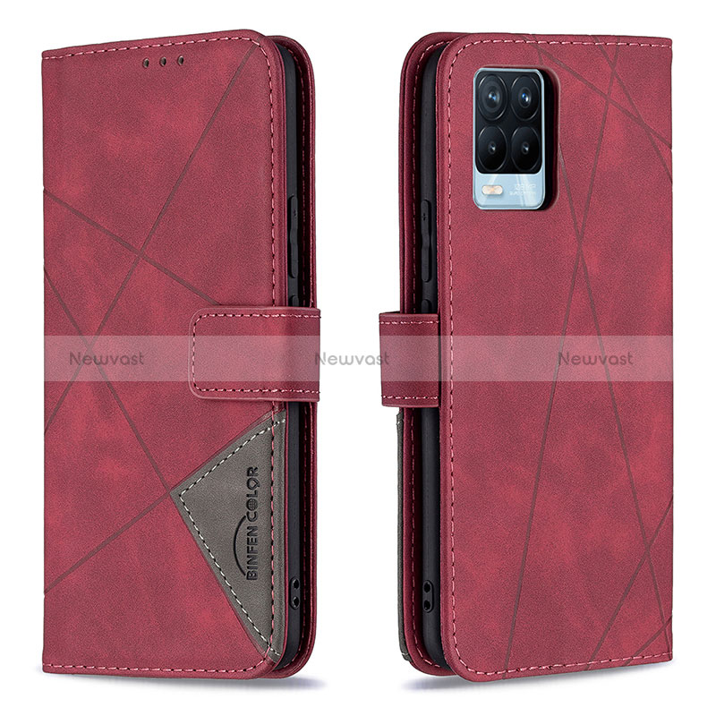 Leather Case Stands Flip Cover Holder B08F for Realme 8 4G