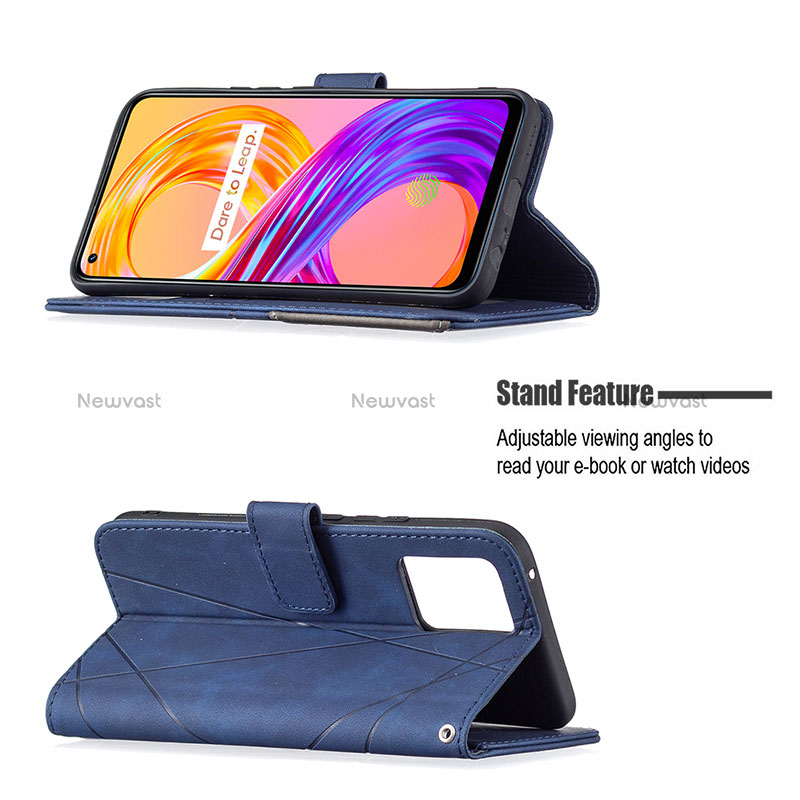 Leather Case Stands Flip Cover Holder B08F for Realme 8 4G