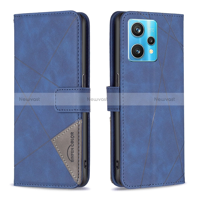 Leather Case Stands Flip Cover Holder B08F for Realme 9 4G