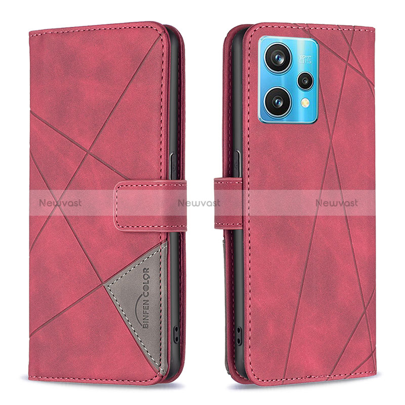 Leather Case Stands Flip Cover Holder B08F for Realme 9 4G