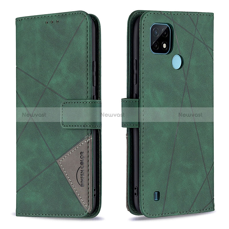 Leather Case Stands Flip Cover Holder B08F for Realme C21