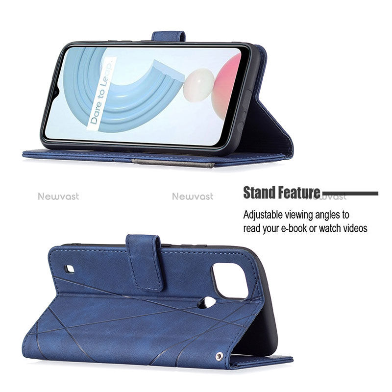 Leather Case Stands Flip Cover Holder B08F for Realme C21